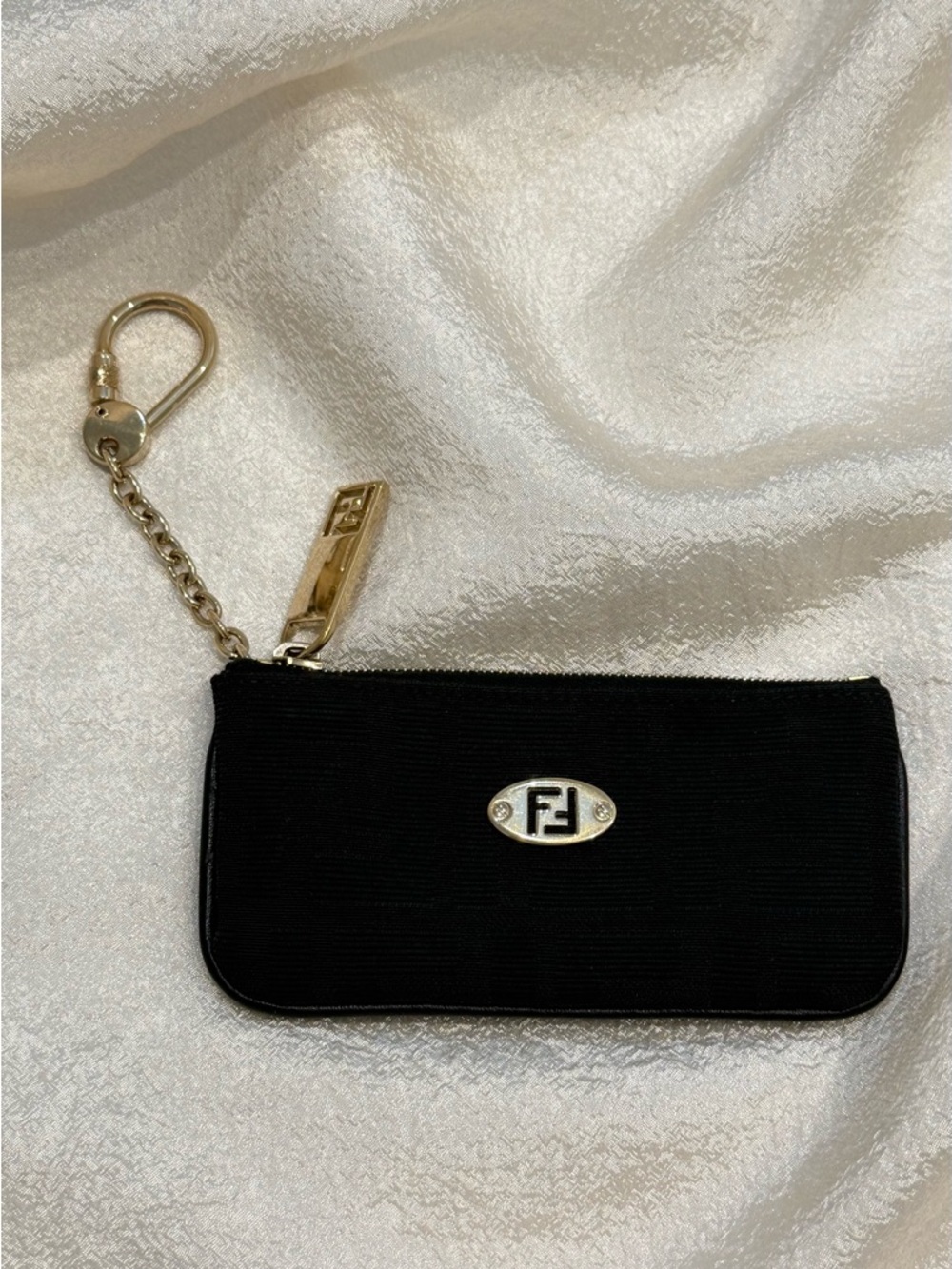 Authentic Fendi Zucca Canvas Key Coin Case Pouch Black - Picture 5 of 15